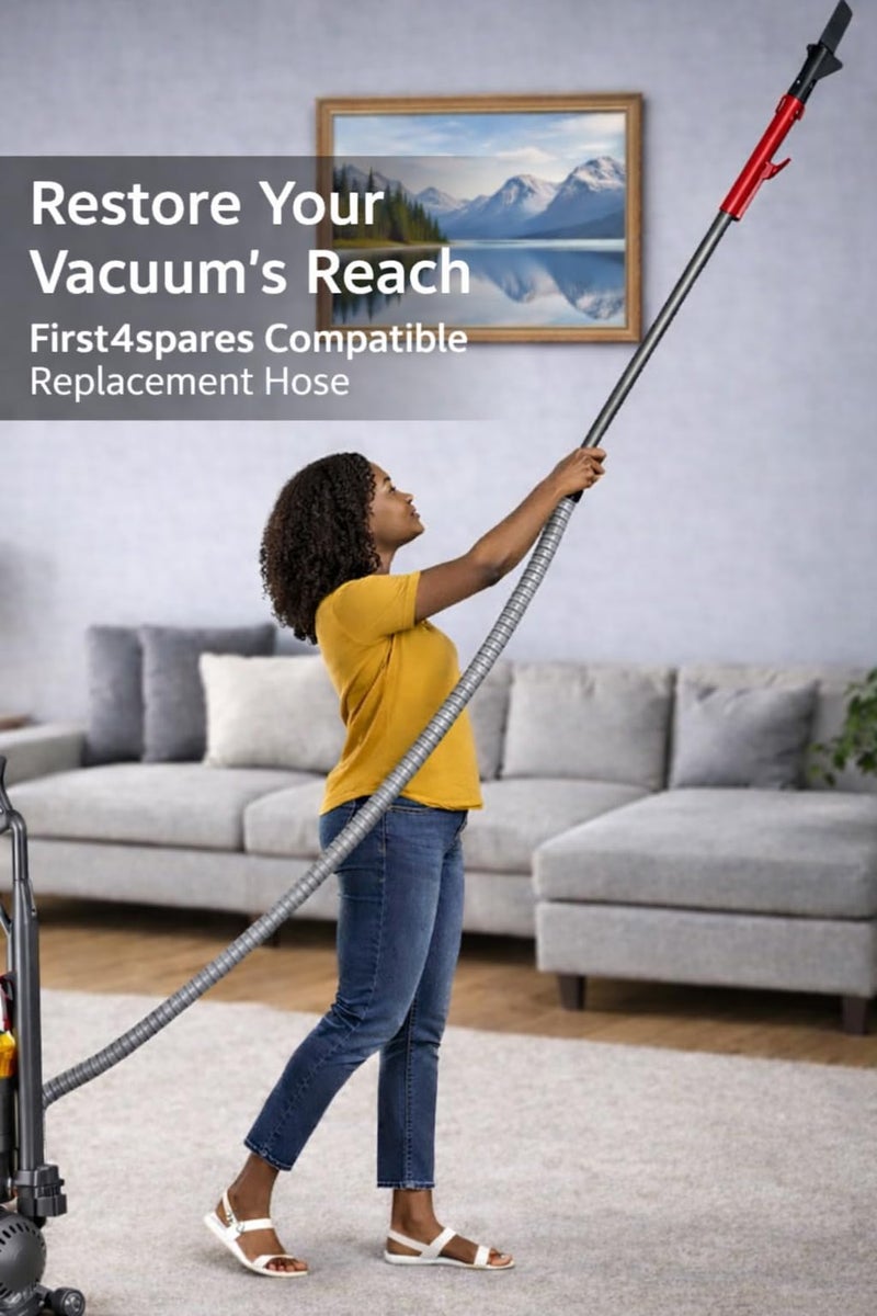 First4spares Upgraded First4spares Stretch Hose Attachment Compatible With Dyson Models DC40 DC41 DC65 UP13 UP14 UP20 Upright Vacuum Cleaners Grey/Red - Image 2